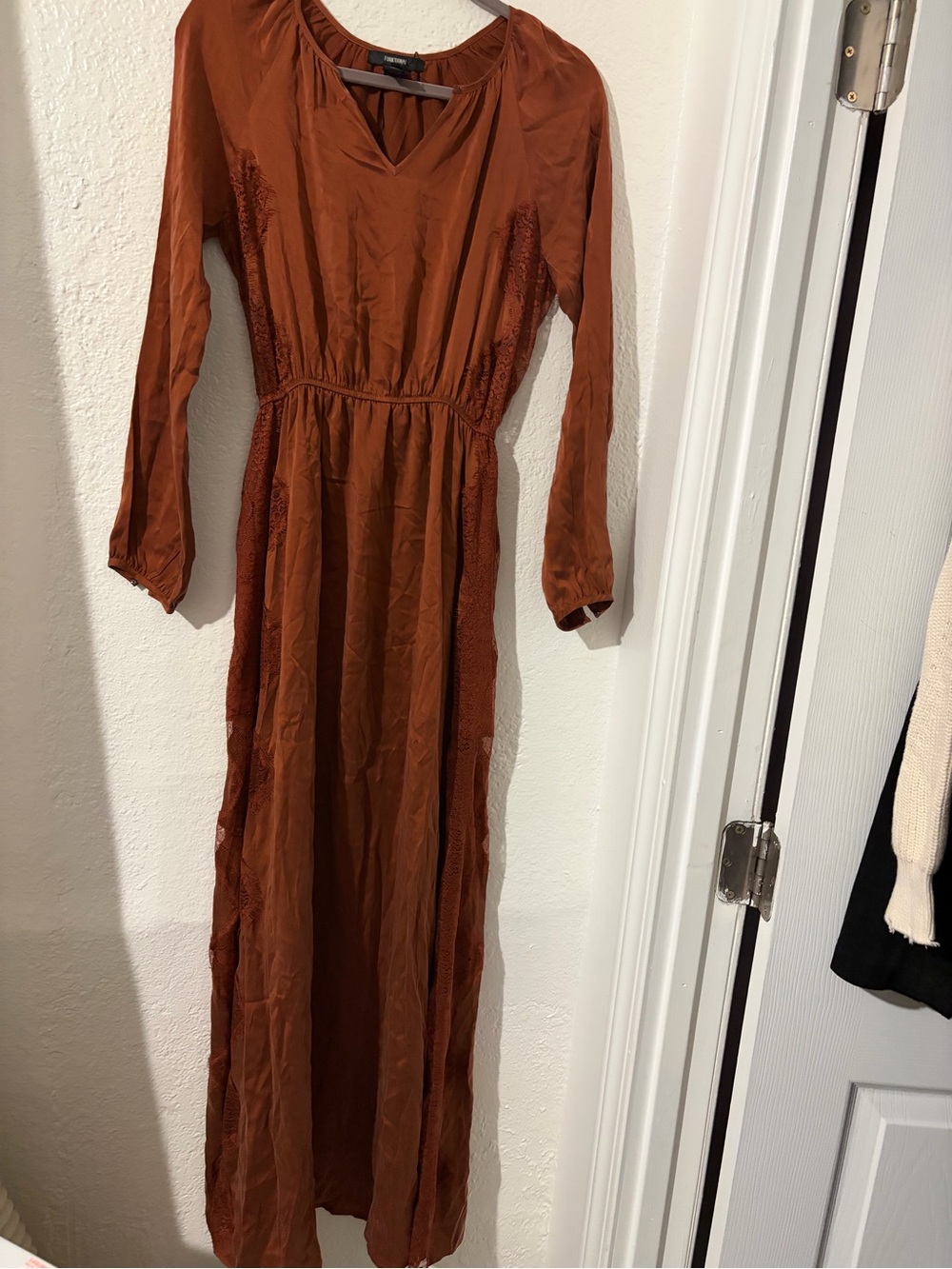 Rust Long Sleeve Maxi Dress - Women